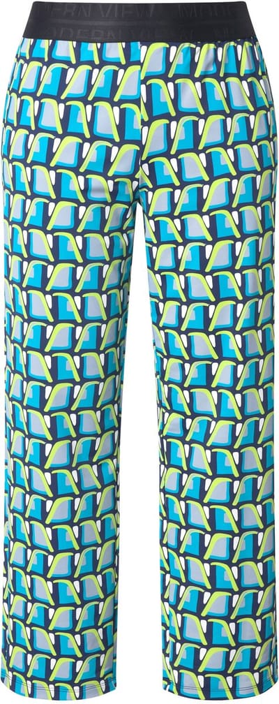 Ulla Popken - Dames - Jersey broek Sienna smalle pijpen elastische tailleband - Marine - Maat 50+