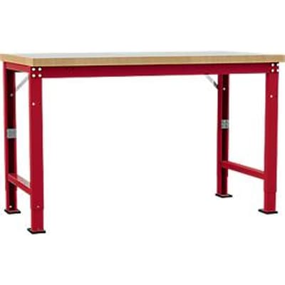 Manuflex werkbank Profi speciaal, tafelblad kunststof, 1500 x 700 mm, robijnrood
