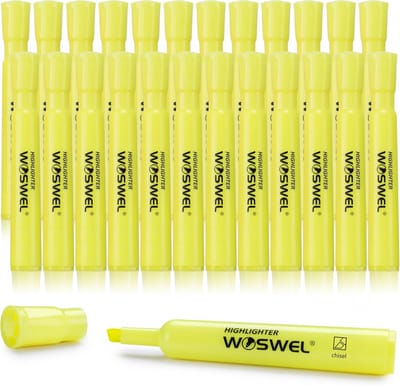Highlighters Bulk, 24 Pack Tank Style Highlighters Set, Fluorescent Yellow, Chisel Tip Highlighter Markers Bulk for Kid and Adult Coloring, Highlighting as School SuppliesL8