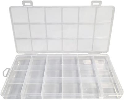 Fako Bijoux - Opbergdoos Medium - 18 Vakjes - Kralendoos - Opbergbox - Sorteerdoos Rocailles - Verdeeldoos - Kralen Box - 20.7x10.5x1.75 cm - 1 Stuk