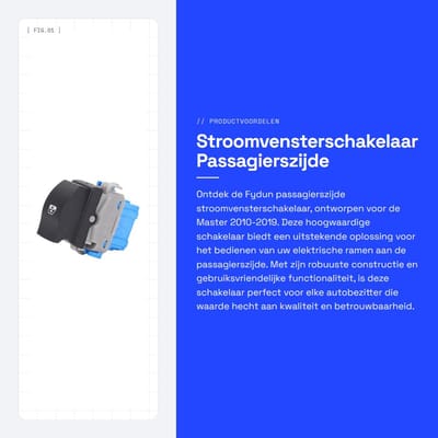 Dailygoods - Stroomvensterschakelaar - Passagierszijde - Duurzaam en Impact-proof - Geschikt voor Master 2010-2019 - Voorzien van 8200476809 - Stroomv...