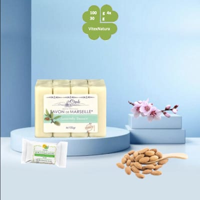 La Cigale 4x100g Glycerine Amandel Marseillezeep | GRATIS hypoallergeen zeepje