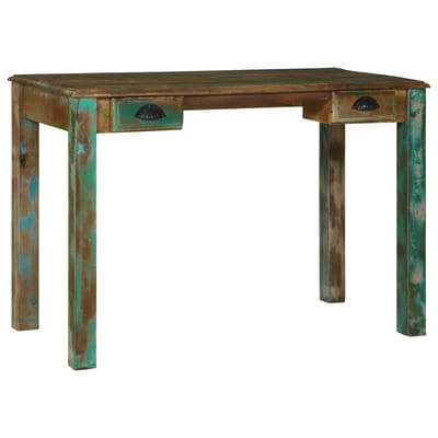 vidaXL - Schrijfbureau - Bruin - 112 - x - 55 - x - 76 - cm - Massief - Gerecycleerd - Hout