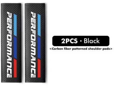 BMW Gordelhoezen – Set van 2 | Zwart Carbon | M Performance‑Style Gordelbeschermers | Universeel voor Alle Modellen