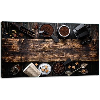 TMK ArtDeko - Snijplank - Glas - 52x30cm - Motief: Koffie