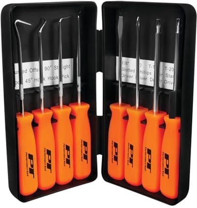 8-delige precisie pick en driver set met schraper - ideaal voor gedetailleerd werk