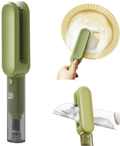 1 stuk - Dubbelzijdige messenborstel - Mesborstel - Multifunctionele keukenborstel - Kierenborstel - Groen - 24,5*3,9*3,6 cm - Voor het reinigen van messen, vorken en bestek - Essentieel keukengereedschap