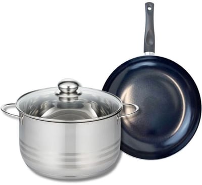 Set van 1 Koekenpan 24 cm en 1 braadpan 24 cm Elo Prima Glanzend