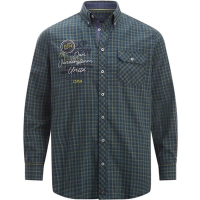 Jan Vanderstorm herren Overhemd - 41/42 - blauw - Plus Size