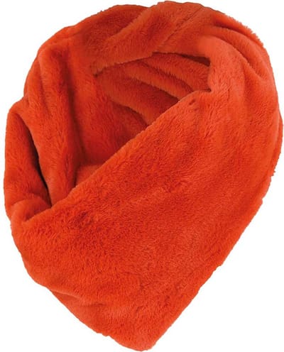 Sarlini Knit Snood Ronde Orange Dames colsjaal Fake Fur