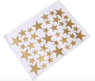 Go Go Gadget - "Gouden Sterrenhemel Stickers - Voor Kinder- en Babykamers, Slaap- en Woonkamers - 39 Stuks"