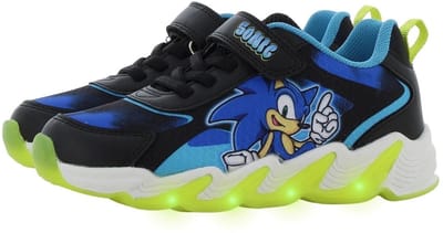 Sonic - Schoenen voor jongens met lichtjes - Sneakers voor kinderen met klittenband - Lichtgevende kindersneaker - Maat 27 - Zwart