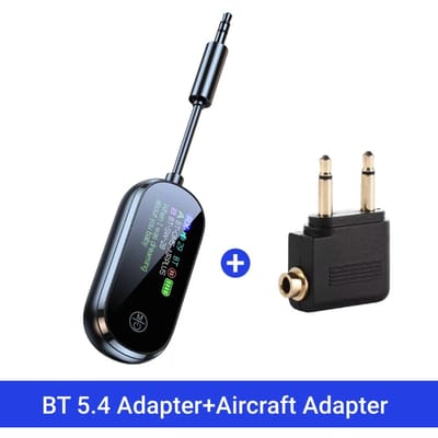 Bluetooth 5.4 Zender Ontvanger 2-in-1 Stereo 3,5 mm AUX Vliegtuig Audio Draadloze Adapter Microfoon voor TV PC Koptelefoon Auto Vliegtuig