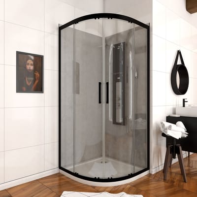 Aurlane Douche Hoekinstap Factory - Mat Zwart - Aluminium Profiel - 90x90x200cm