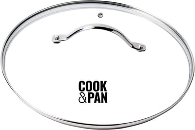Cook & Pan Glazen Pannendeksel Ø 30 cm Universeel - PFAS vrij - Met Stoomgaatje - Deksel van Glas voor Pannen - Voorkomt Overkoken