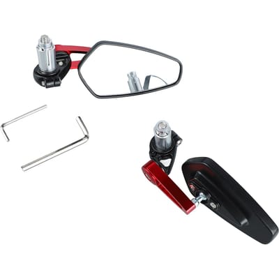 1 Paire Rétroviseur Moto Rotatif à 360 degrés Verre Lisse Vision Claire Guidon Universel rouge