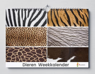 Weekplanner Dieren - 35x24CM - Luxe weekplanner met hoge kwaliteit foto's - 52 weekbladzijden - 52 verschillende natuurfoto's
