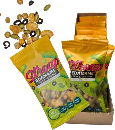 Stroap - 40g - Edamame Peas and Olive Mix Wasabi - hoog in eiwit - suikerarm - rijk aan vezels - plantaardig - glutenvrij – lactosevrij