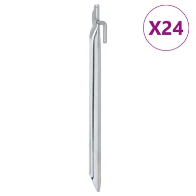 vidaXL - Tentharingen - 24 - st - V-vormig - Ø20 - mm - 25 - cm - gegalvaniseerd - staal
