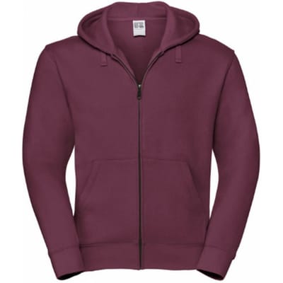 Russell Heren Authentieke Sweatshirt met volledige ritssluiting / Hoodie (Bourgondië)