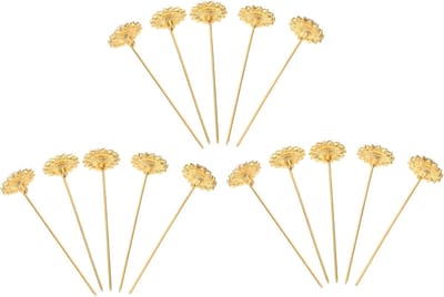 Bloem Corsage Spelden - Bruiloft Accessoires - DIY Knutselen - Strass Versiering - 5.5 cm Lengte - Goudkleurig