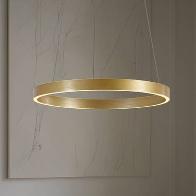 Lucande - Hanglampen- met dimmer - CCT - 1licht - Metaal, siliconen - H: 4.5 cm - goud, wit - Inclusief lichtbron