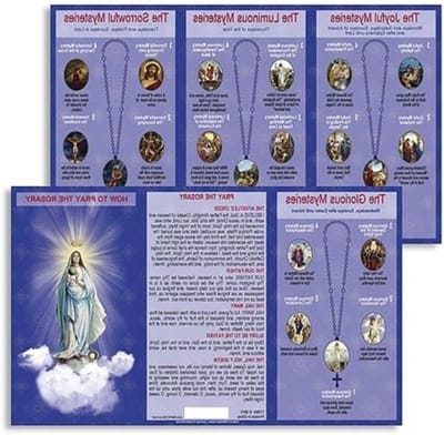 Gebedskaart - Religieuze kaart - Dagelijks gebed - Handig formaat - 3x45 inch - Blauw