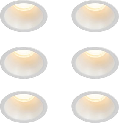 QAZQA dept - Moderne Inbouwspot - 6 stuks - Ø 6.5 cm - Wit - Woonkamer | Slaapkamer | Keuken