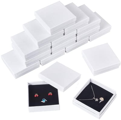 Dailygoods - 20 Stuks Textuur Papieren Sieraden Geschenkdozen - Rechthoekige Opbergdozen voor Ringen en Halskettingen