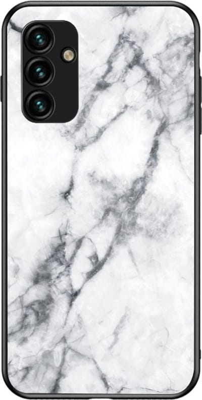 Coverup Hoesje - Geschikt voor Samsung Galaxy A14 Hoesje - Coverup Marble Glass Back Cover - Grijs