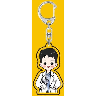 Anime Nouveau Jour des Médecins 2D Porte-clés Acrylique Mignon Médecin Infirmière Porte-clés Homme Femme Médecin Sac Pendentif Cadeaux 5cm black