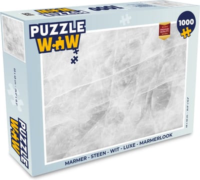 Puzzel Marmer - Steen - Wit - Luxe - Marmerlook - Legpuzzel - Puzzel 1000 stukjes volwassenen