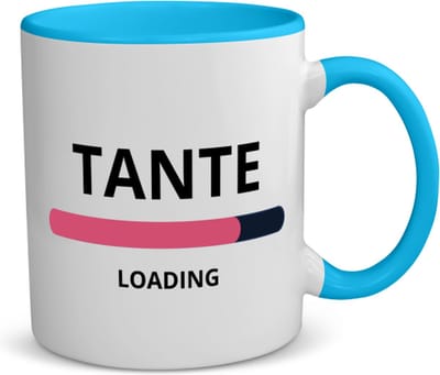 Akyol - tante loading koffiemok - theemok - blauw - Tante - ochtendkoffie laden - verjaardagscadeau - verjaardag - cadeau - cadeautje voor tante - tante artikelen - kado - geschenk - gift - 350 ML inhoud