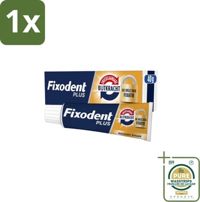 1 x Fixodent Kleefpasta Plus Dual Power 40 gr- Kleefpasta Kunstgebit - Onverslaanbare Bijtkracht - Kunstgebit Fixatie - Bijtkracht Kunstgebit - Kunstgebit Comfort