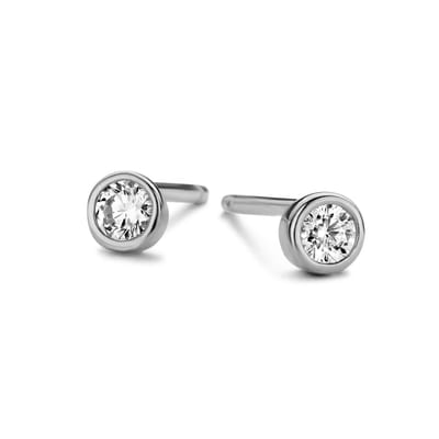 New Bling 9NB-0521 Zilveren Oorknopjes Dames - Zirkonia - 3mm - Zilverkleurig