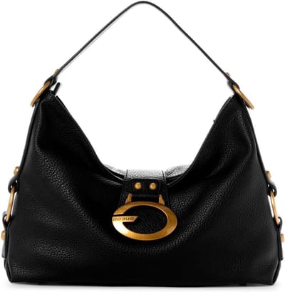 Schoudertas Dames - Hobotas - Dagelijks Gebruik - Eco Pebble PU - 38 x 25 cm - Zwart