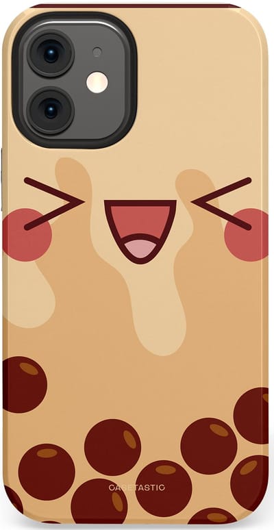 Casetastic Hoesje Geschikt voor Apple iPhone 12 Mini - Stijlvolle Beschermende Duo-layer Case - Smeltende caramel bolletjes