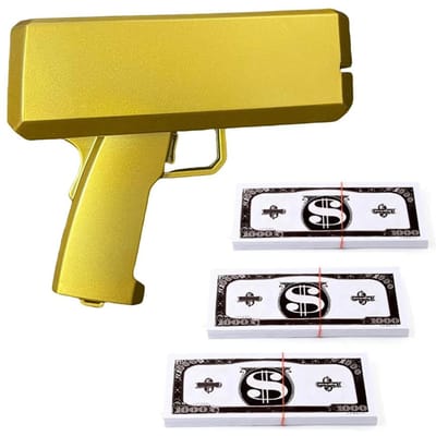 Pistolet Lanceur d'Argent Qui Ressemble à un Vrai Pistolet Lanceur d'Argent Faux avec Argent Factice Lanceur d'Argent de Poche pour Jeu Films Fête