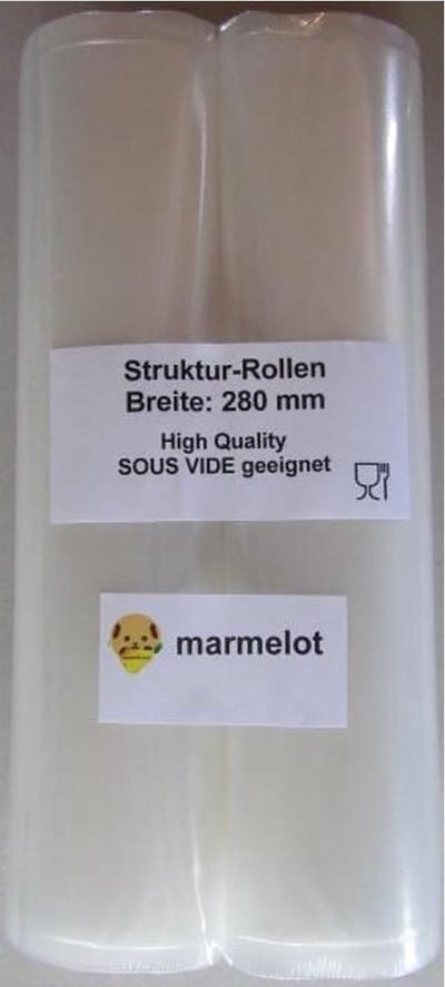 Marmelot Vacuumfolie Rollen Microstructuur 28cm x 6m 2 Rollen voor alle Merken Vacuum Sealers