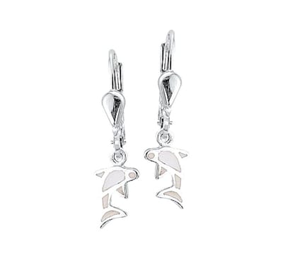 YO&NO - Oorbellen - Zilver - Oorhangers - Dolfijn - Brisur haak - 20mm - 6,7mm - Kinderen - Zilver 925
