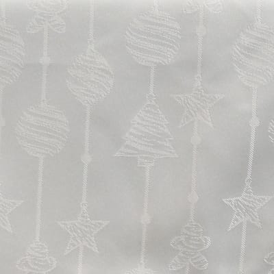 Unique Living Kerst tafellaken/tafelkleed - wit - 145 x 200 cm - polyester - rechthoekig