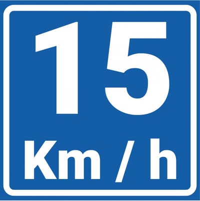 Adviessnelheid 15 km bord - kunststof - A4 150 x 150 mm