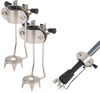 Cane Tips voor ijs - All Terrain Heavy Duty (2-pack) Metalen intrekbare wandelstokbevestiging met 5 tanden - Vervangende grip voor wandelstokken, wandelstokken, krukken, tippunten voor veiligheid in de winterse sneeuw - Cyslmuk®