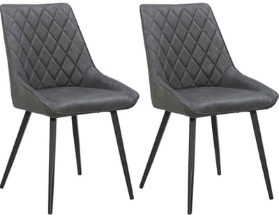 Colenis® - Nordi Eetkamerstoel - Set Van 2 - Antraciet - Microfiber - Microvezel - Zonder armleuning