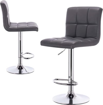 Barkrukken Set 82cm Wit - Met hoge rugleuning, Barstoelen ergonomisch en Zithoogte 60 - Voor Eetkamer, Keuken en Woonkamer
