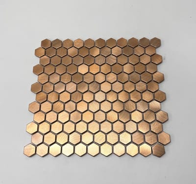 reflections hexagon copper 23mm - matje 300x300x8mm - verkoop per stuk 0.09M2