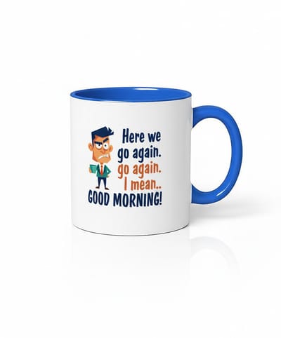 Humor Mok - Hier Gaan We Weer Koffiemok - Leuke Werk Mok Cadeau