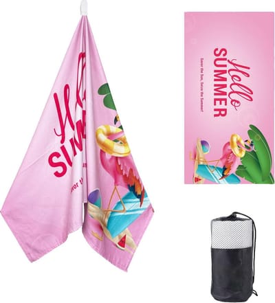 Microvezel Strandhanddoek 90 x 180 cm - Flamingo Print, Sneldrogend & Zandafstotend, Ideaal voor Strand, Zwembad & Picknicks