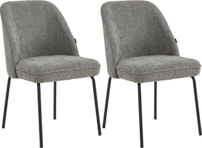 Colenis® - Julia Eetkamerstoel - Set Van 2 - Grijs - Linnen Stof - Industrieel - Design