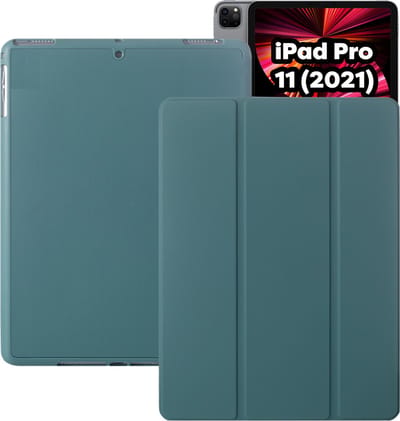 Tablet Hoes + Standaardfunctie - Geschikt voor iPad Pro 11 inch Hoes - Donker Groen